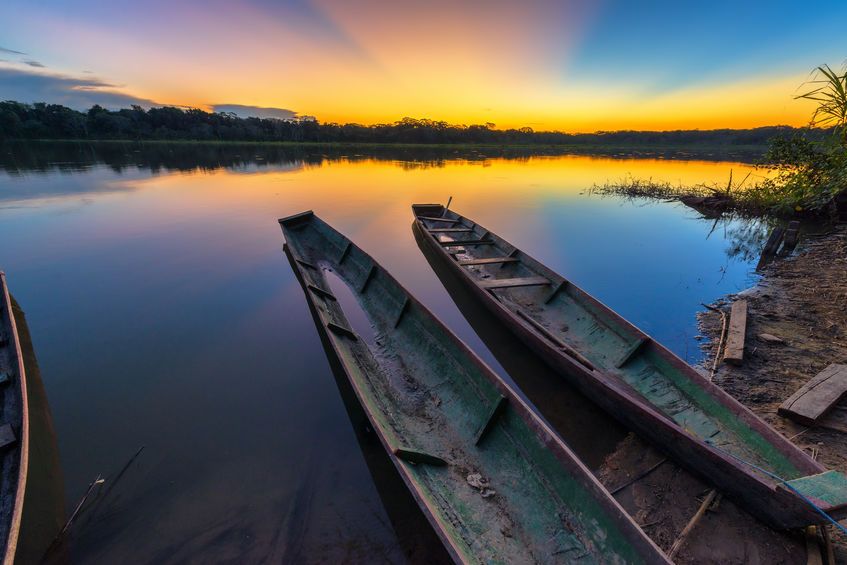 puesta delsol en el Amazonas