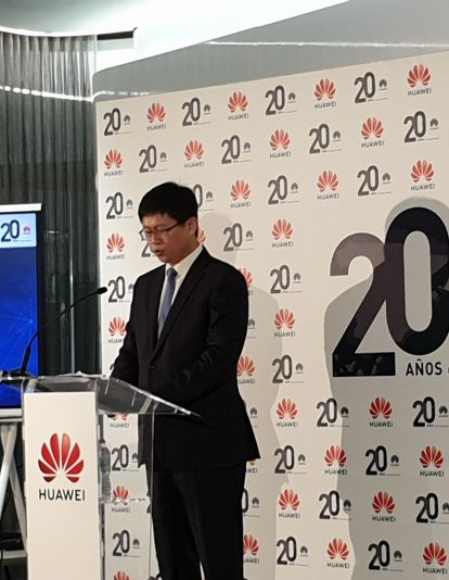 Eric Li, CEO de Huawei España, en el acto de inauguración del nuevo 'hub' tecnológico europeo de Huawei en Madrid