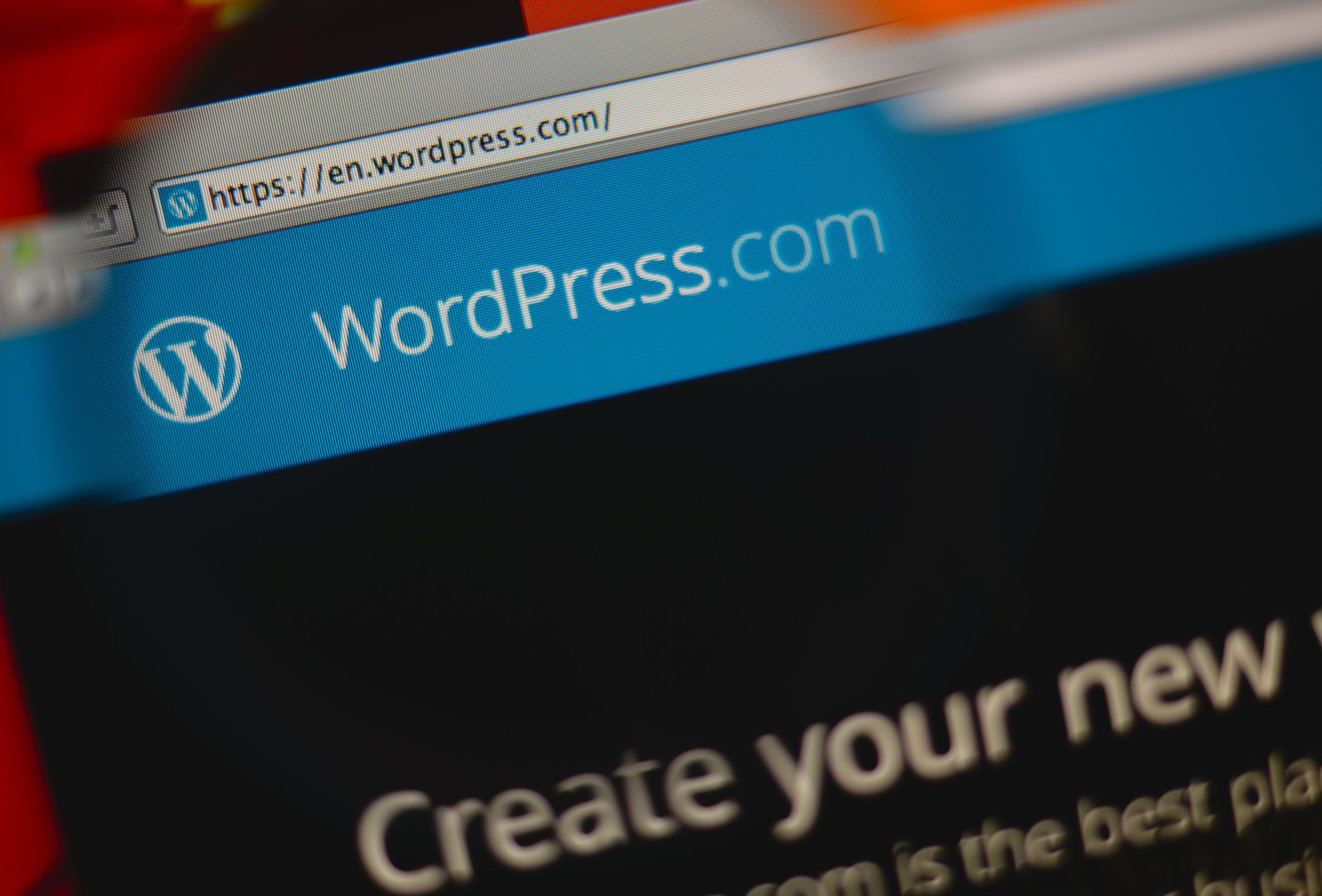 Página web de Wordpress en un ordenador 