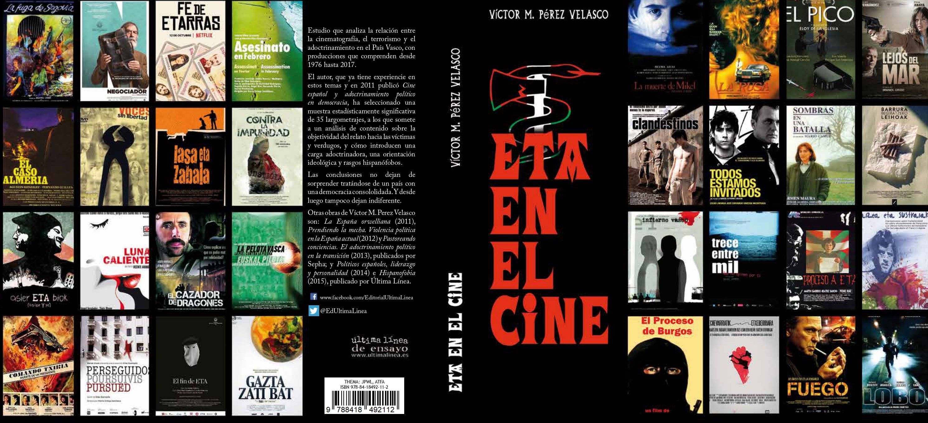 Cubierta y trasera del ensayo "Eta en el cine". Cubierta y trasera del ensayo "Eta en el cine".