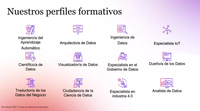 Perfiles que necesita la Industria en analítica de datos e inteligencia artificial, según IndesIa Perfiles que necesita la Industria en analítica de datos e inteligencia artificial, según IndesIa