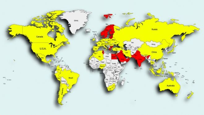 Países más afectados por el scamware Dark Herring Países más afectados por el scamware Dark Herring