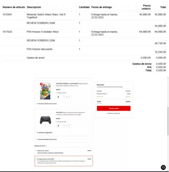 Captura del error registrado en la web de MediaMarkt (Fuente: 3D Juegos)