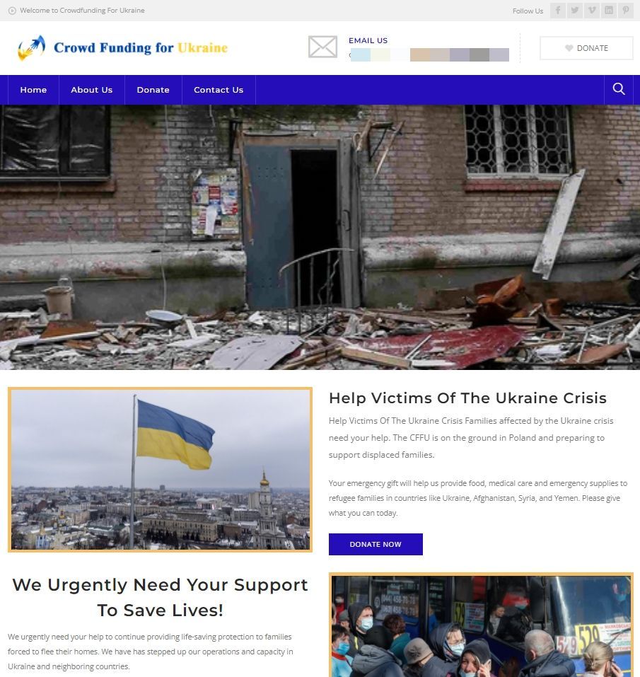 Crowdfunding falso para Ucrania