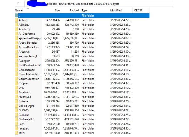 Filtración de Lapsus$ tras hackear Globant Filtración de Lapsus$ tras hackear Globant