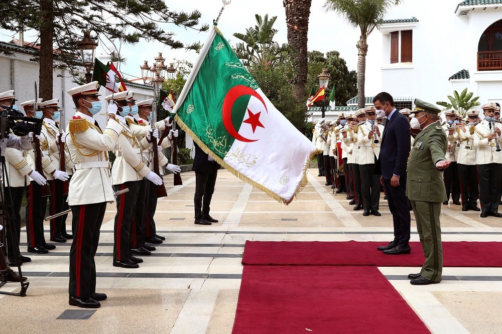Pedro Sánchez durante su visita oficial a Argelia en el 2020