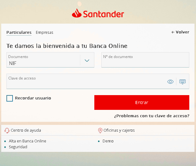 web fraude santander