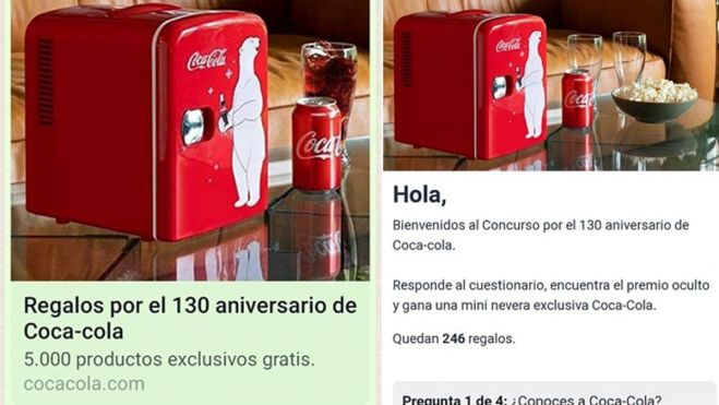 Campaña de smishing vía WhatsApp que suplanta a Coca Cola