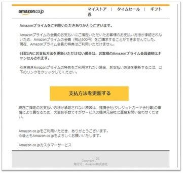 Ejemplo de e mail de phishing que se aprovecha del Amazon Prime Day y se dirige a los usuarios de Japón (Foto: Check Point) Ejemplo de e mail de phishing que se aprovecha del Amazon Prime Day y se dirige a los usuarios de Japón (Foto: Check Point)