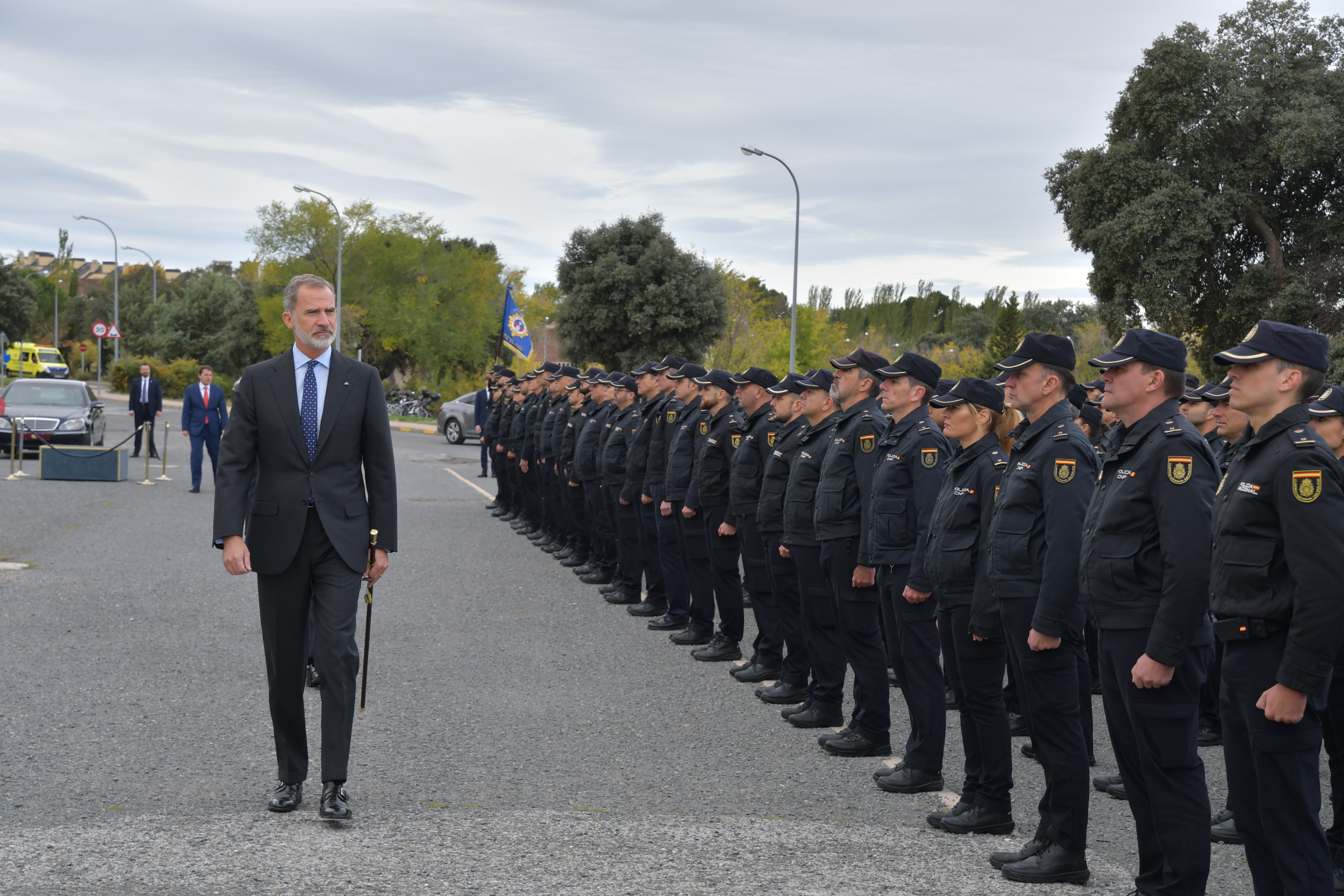 El Rey en el Centro Universitario de Formación de la Policía Nacional.