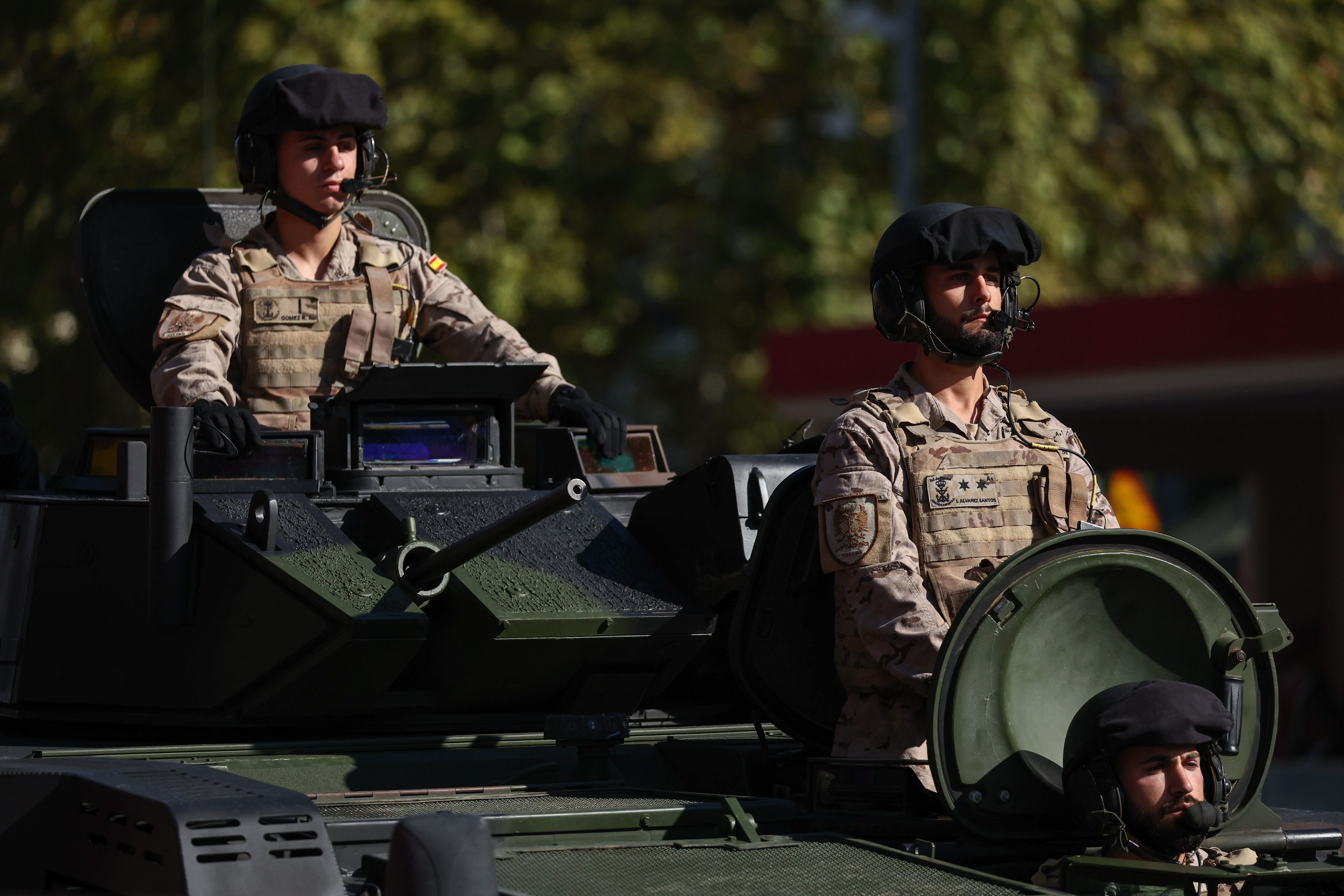 Militares del Ejército de Tierra durante el desfile militar del Día de la Hispanidad de 2022 (Foto: Eduardo Parra / Europa Press)