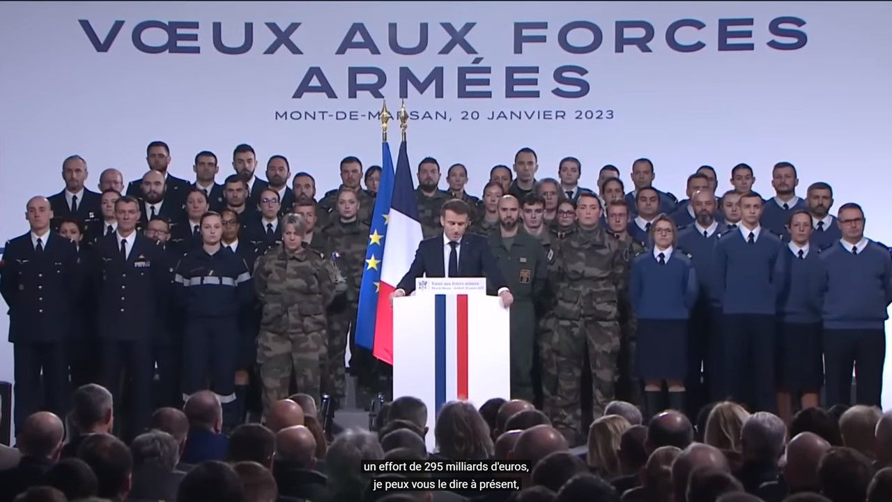 Macron anuncia la nueva ley de programación militar de Francia.