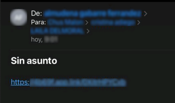 Correo electrónico de esta campaña de phishing Correo electrónico de esta campaña de phishing