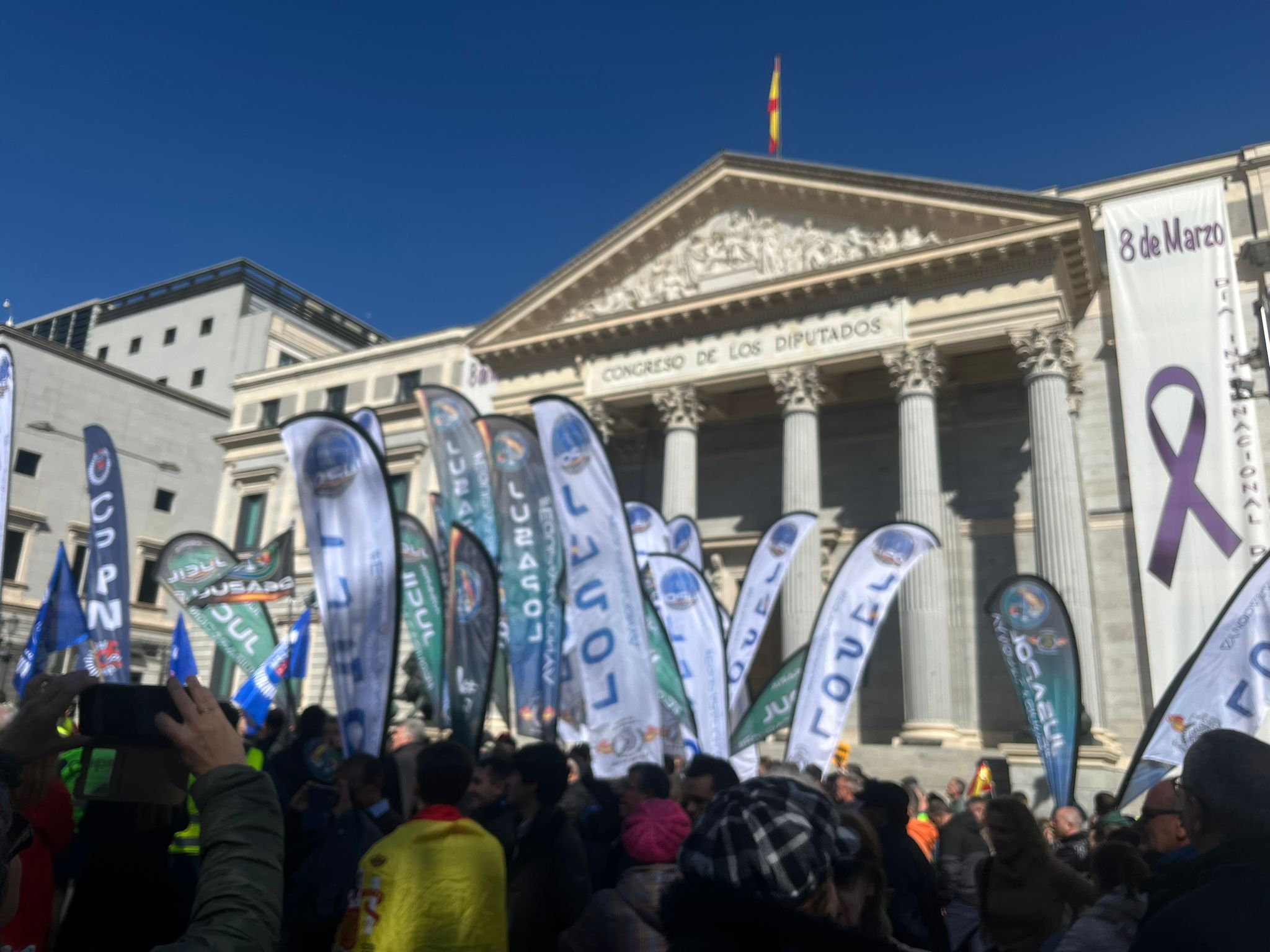 Imagen de la manifestación frente al Congreso.