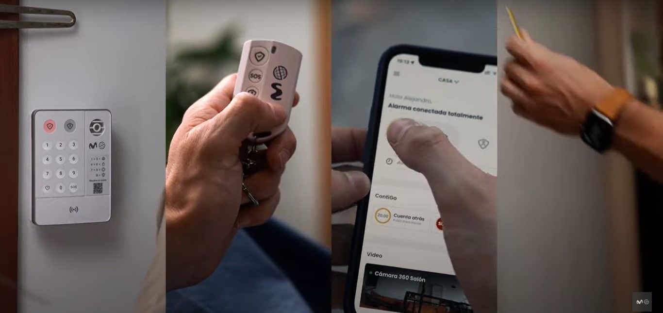 Las distintas opciones para activar la alarma en Movistar Prosegur Alarmas
