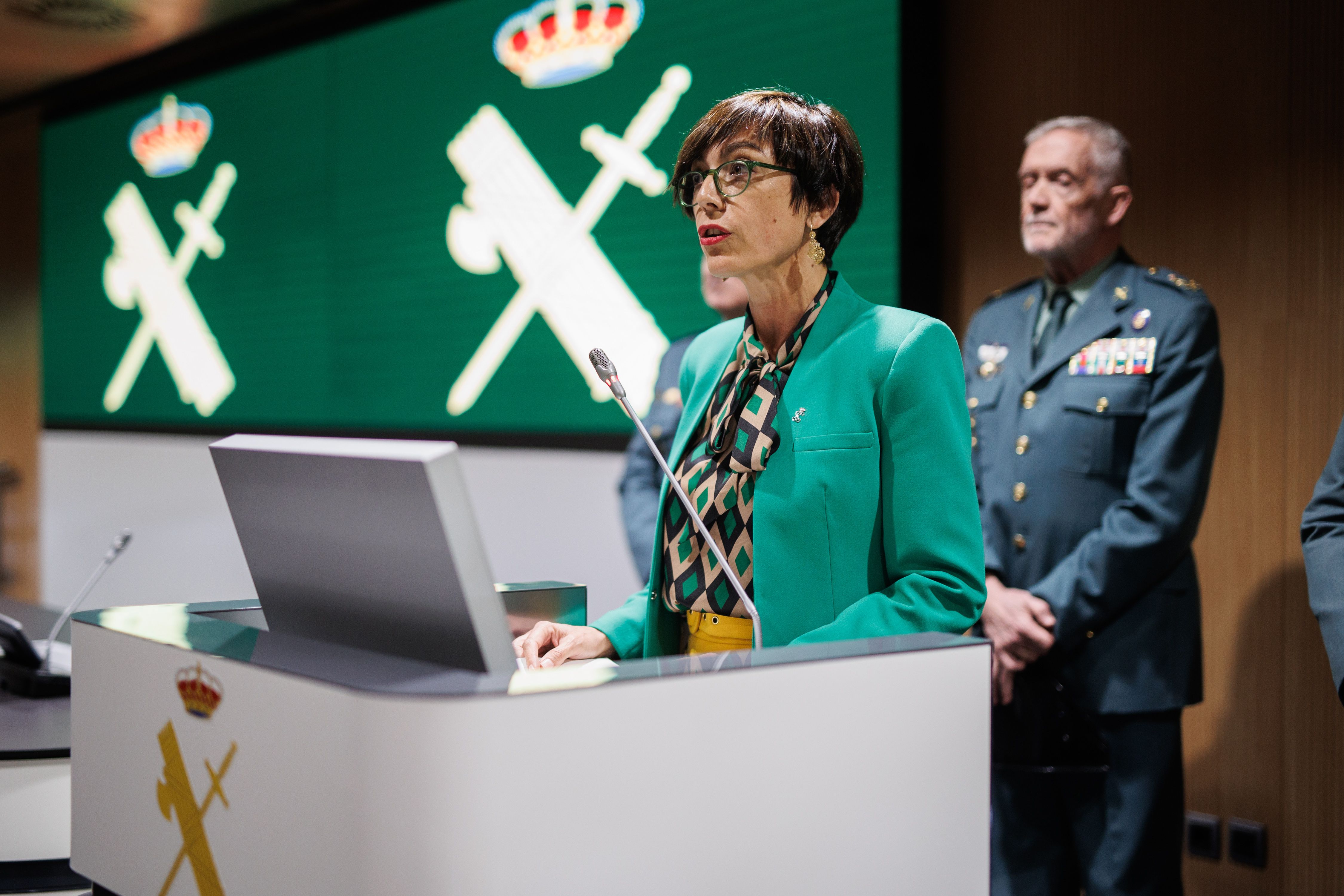 María Gámez durante la rueda de prensa en la que ha anunciado su renuncia como directora de la Guardia Civil (Foto: Alejandro Martínez Vélez/Europa Press)
