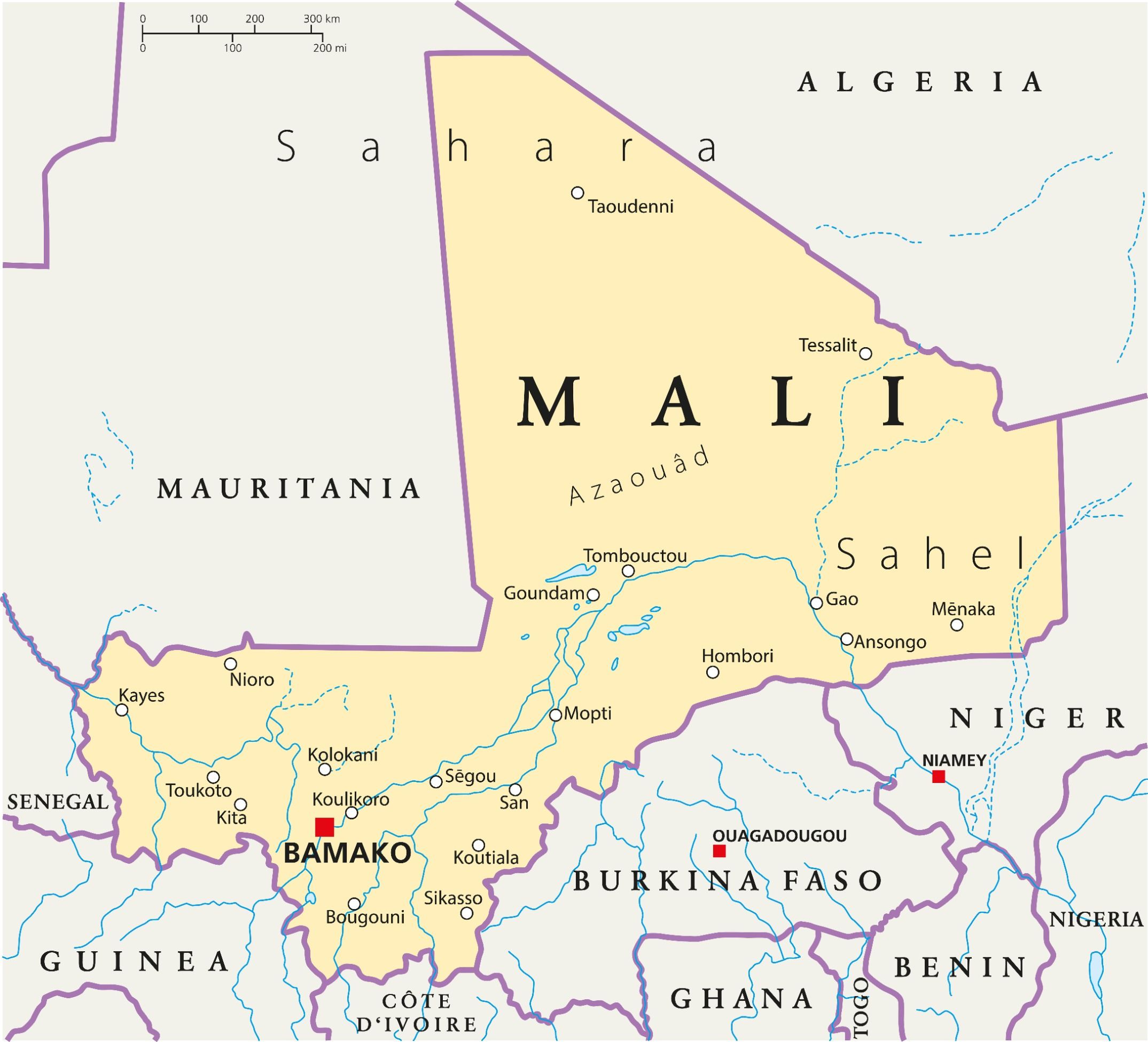 Mapa de Mali.