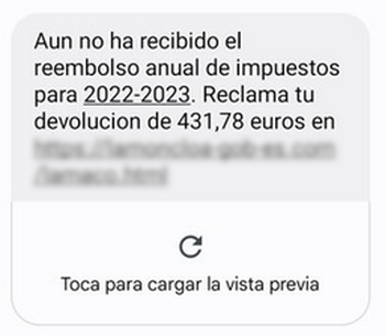 La nueva estafa por SMS que suplanta a La Moncloa (Imagen de INCIBE)