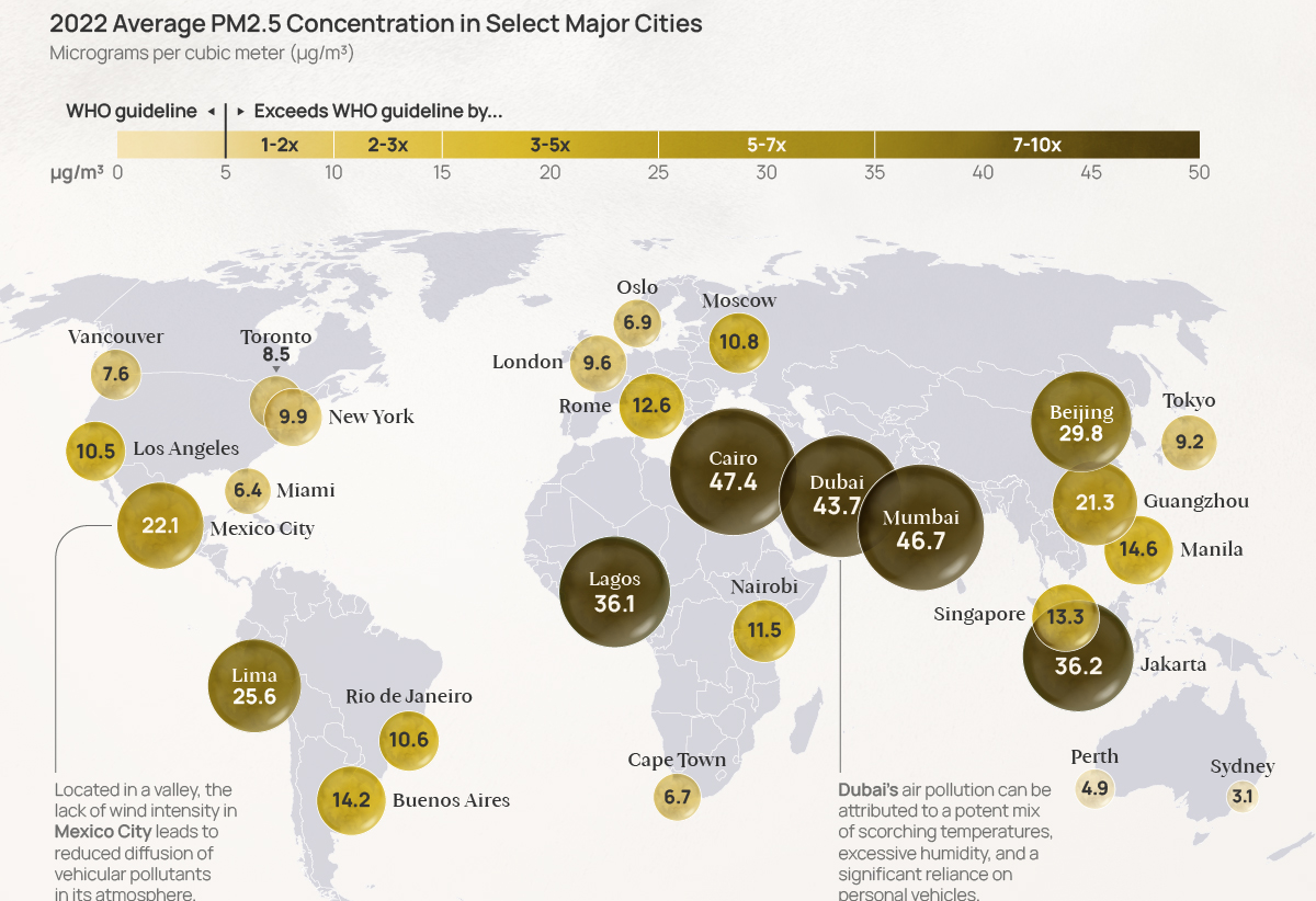Mapa contaminacion grandes ciudades Mapa contaminacion grandes ciudades