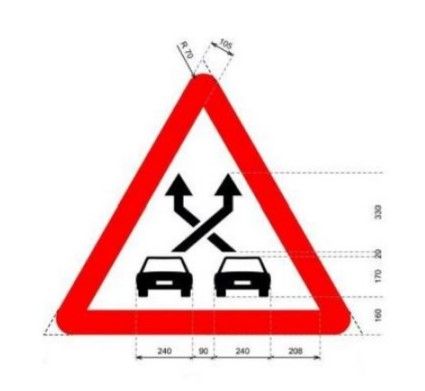 señal vehiculos cruzados