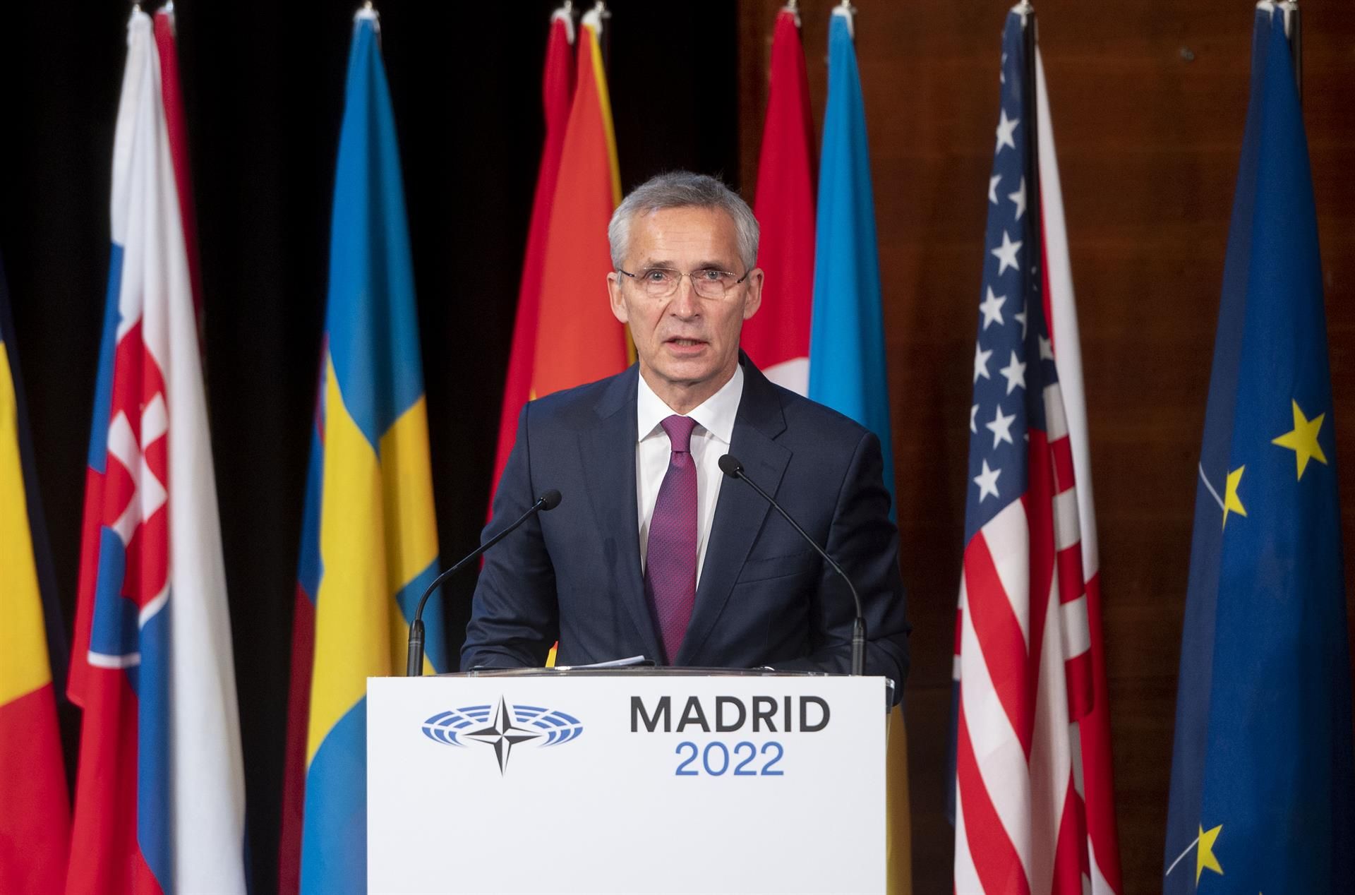 El secretario general de la Organización del Tratado del Atlántico Norte (OTAN), Jens Stoltenberg, interviene durante la sesión plenaria de la tercera jornada de la 68 sesión anual de la Asamblea Parlamentaria - Alberto Ortega - Europa Press. El secretario general de la Organización del Tratado del Atlántico Norte (OTAN), Jens Stoltenberg, interviene durante la sesión plenaria de la tercera jornada de la 68 sesión anual de la Asamblea Parlamentaria - Alberto Ortega - Europa Press.