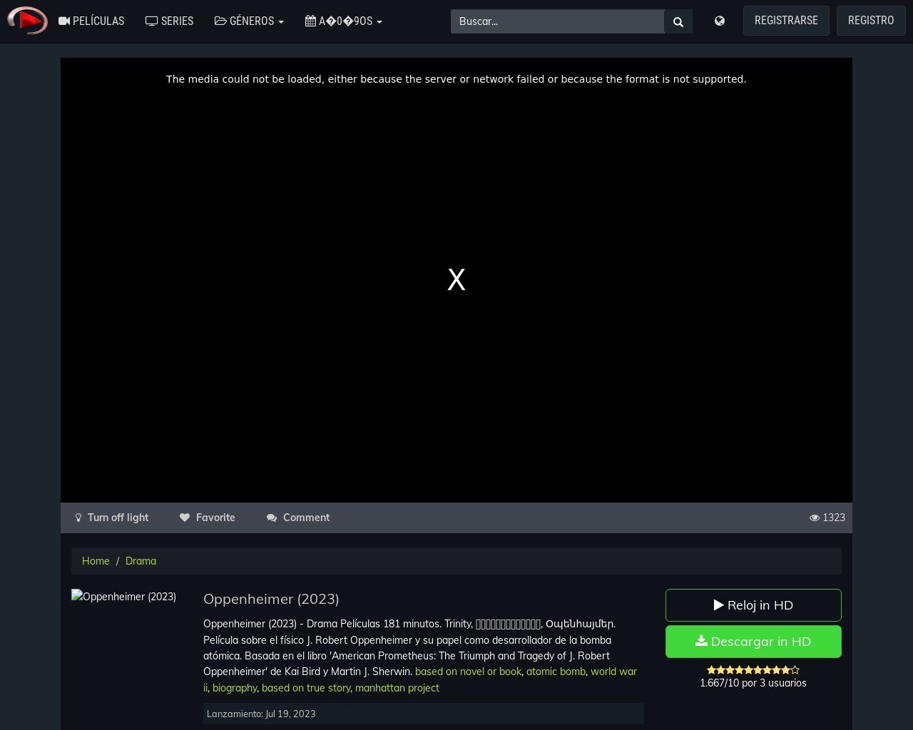 Una web falsa ofrece la pelicula Oppenheimer Una web falsa ofrece la pelicula Oppenheimer