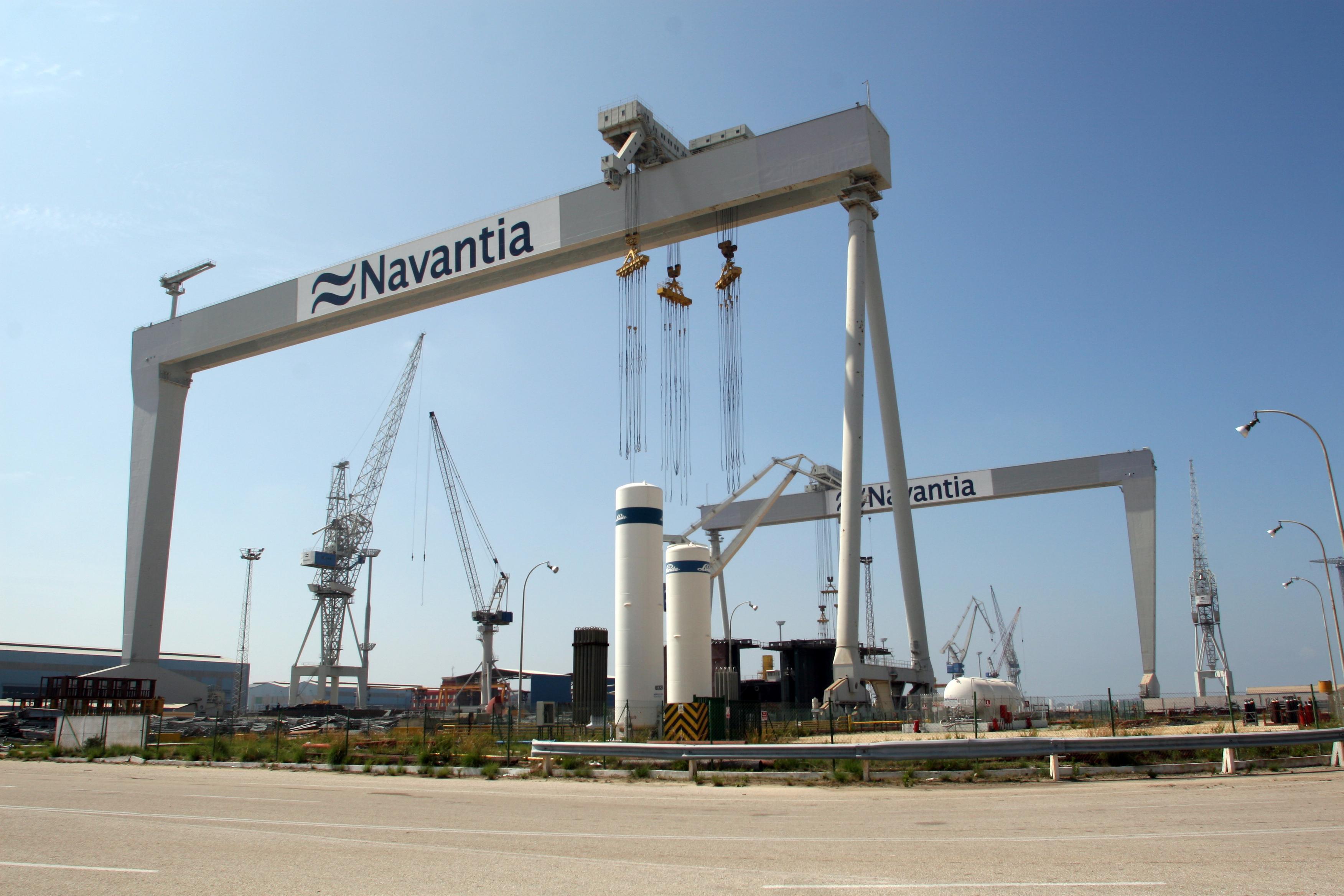 Instalaciones en los astilleros de la empresa pública Navantia en la bahía de Cádiz (Foto: Europa Press)