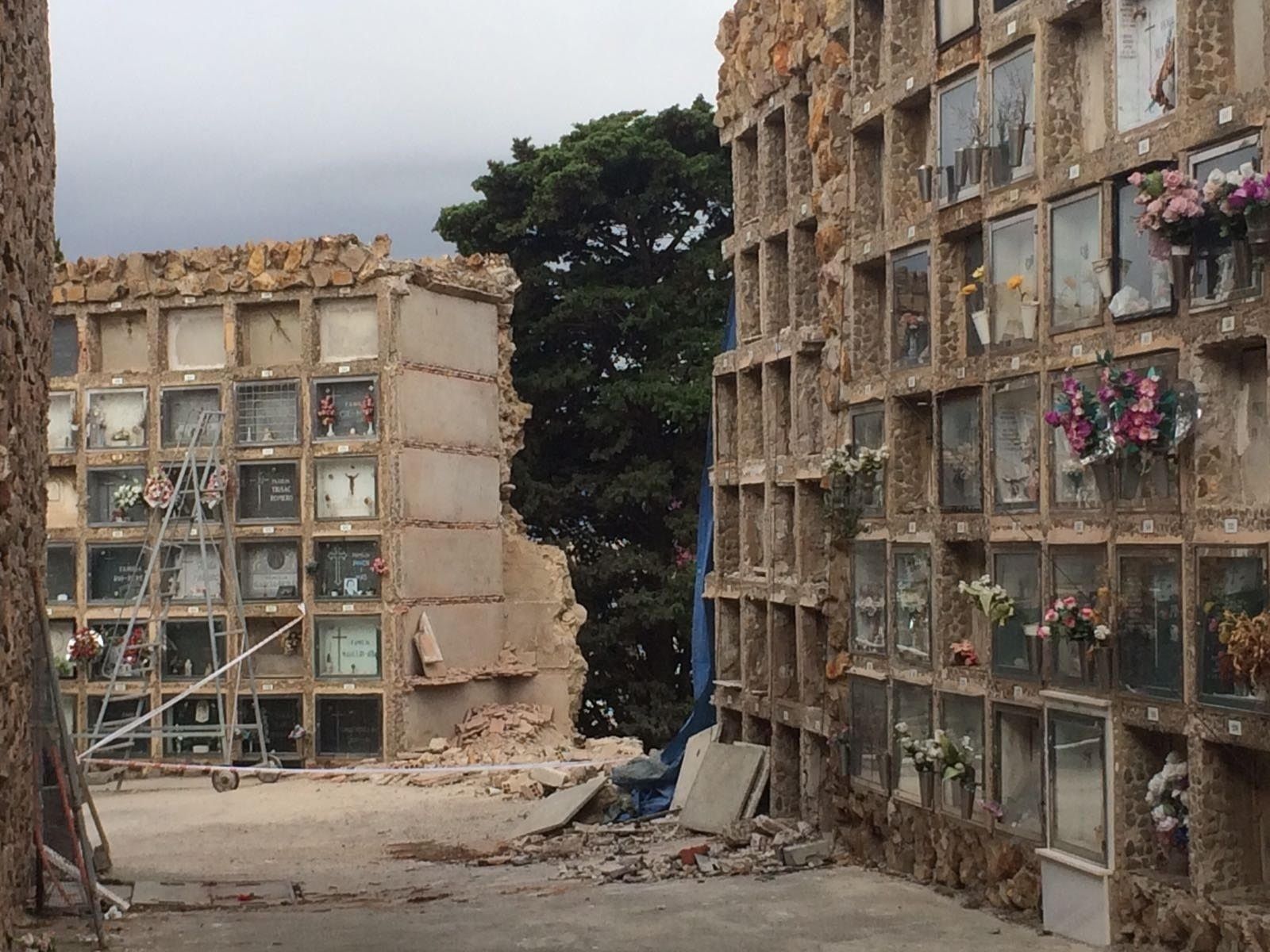 Derrumbe de nichos en el cementerio de Montjuïc en 2017 (Foto: Europa Press)