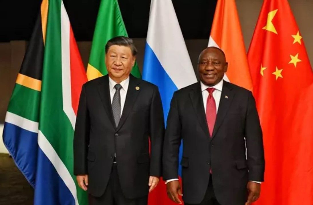 El presidente de China, Xi Jinping, y el presidente de Sudáfrica, Cyril Ramaphosa - PRESIDENCIA DE SUDÁFRICA.