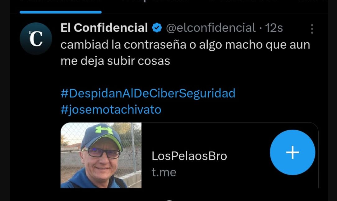 Tweet del hacker publicado en la cuenta de X del diario El confidencial.