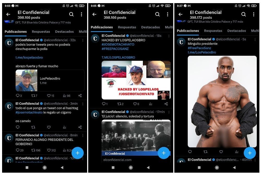 Tweets del hacker publicados en la cuenta de X de El confidencial. Tweets del hacker publicados en la cuenta de X de El confidencial.
