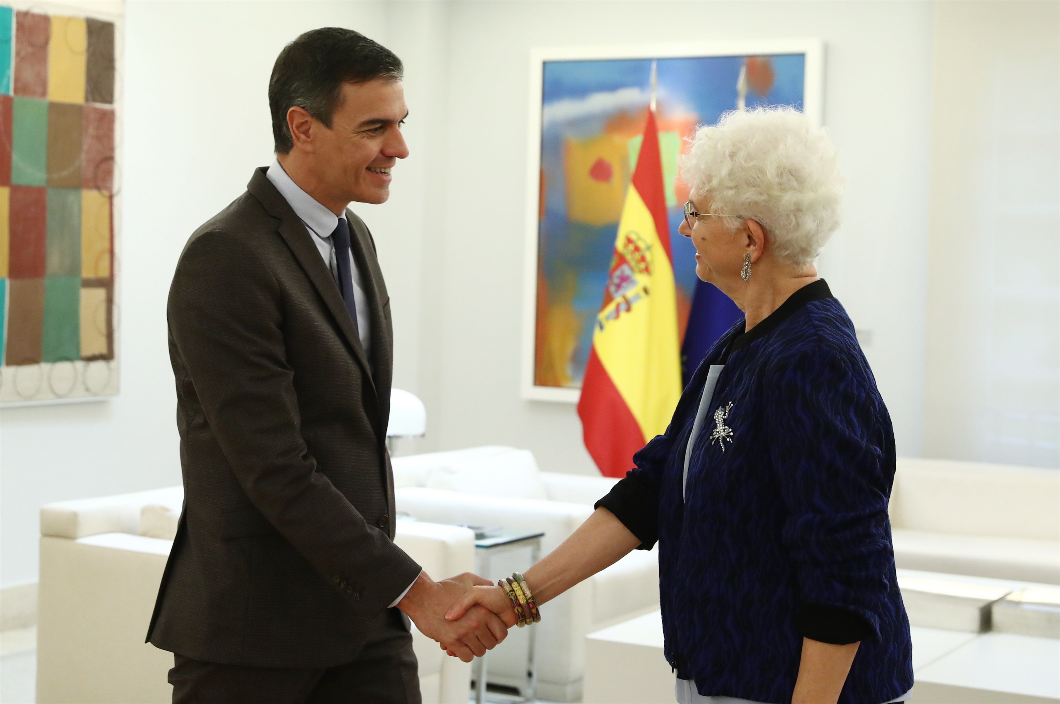El presidente del Gobierno, Pedro Sánchez, mantiene un encuentro con la embajadora de Israel en España y Andorra, Rodica Radian-Gordon, en el Complejo de la Moncloa. Foto: EuropaPress. El presidente del Gobierno, Pedro Sánchez, mantiene un encuentro con la embajadora de Israel en España y Andorra, Rodica Radian-Gordon, en el Complejo de la Moncloa. Foto: EuropaPress.