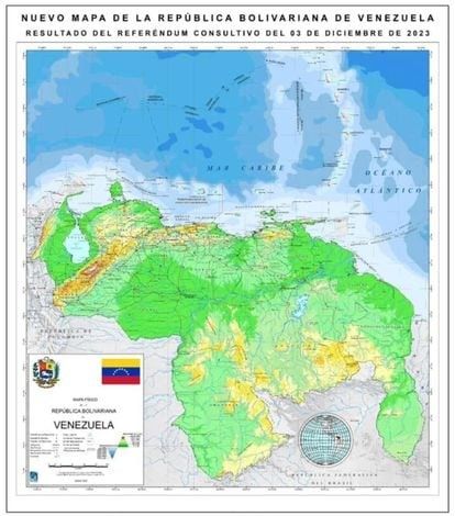 Nuevo mapa de Venezuela presentado por Nicolás Maduro.
