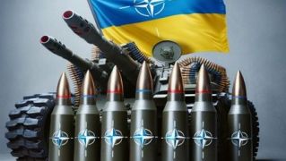 Munición de artillería de la OTAN 155mm para un obús ucraniano, según la Inteligencia Artificial.