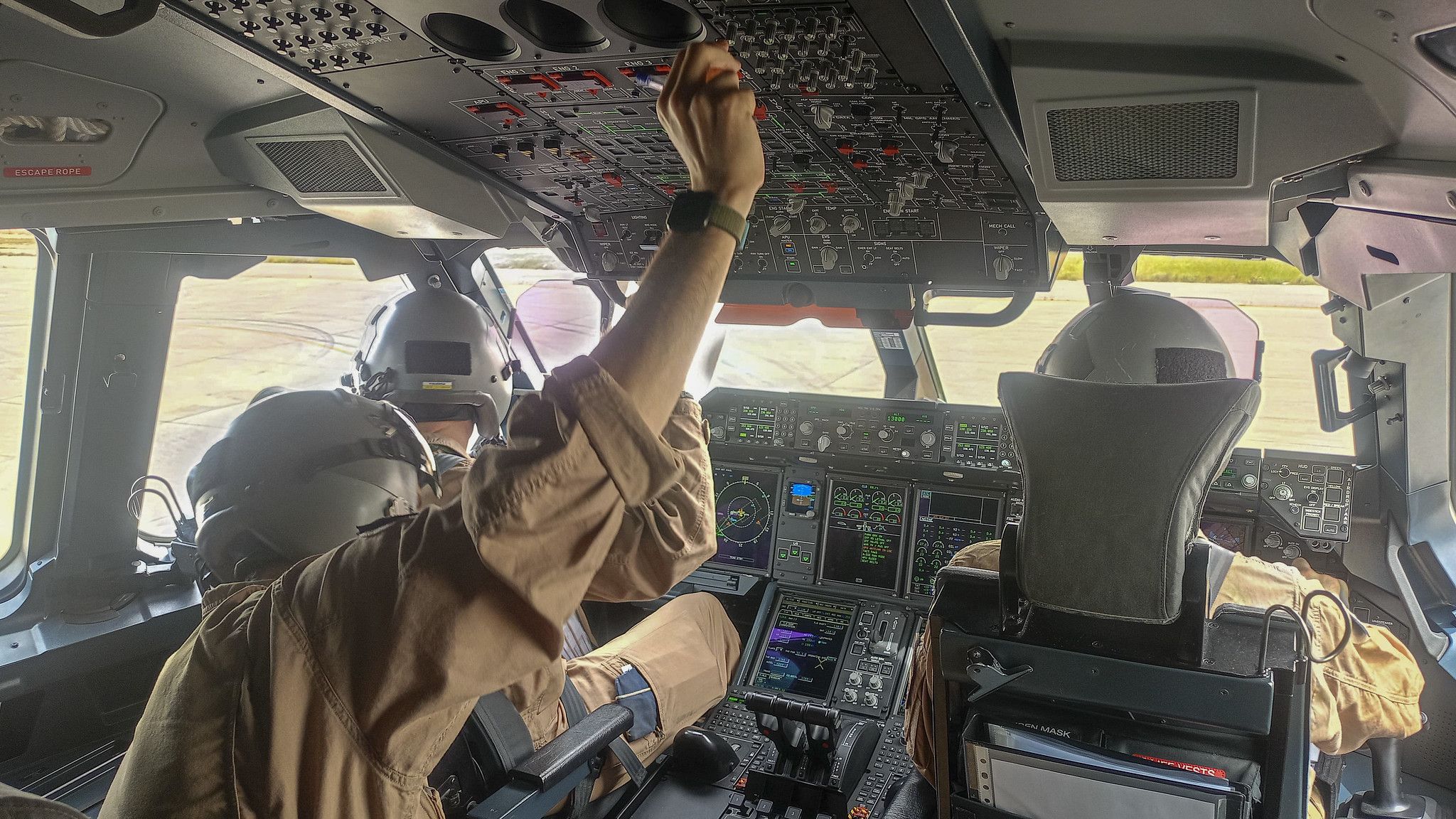 Imagen del interior de avión militar. Imagen: Ministerio de Defensa.