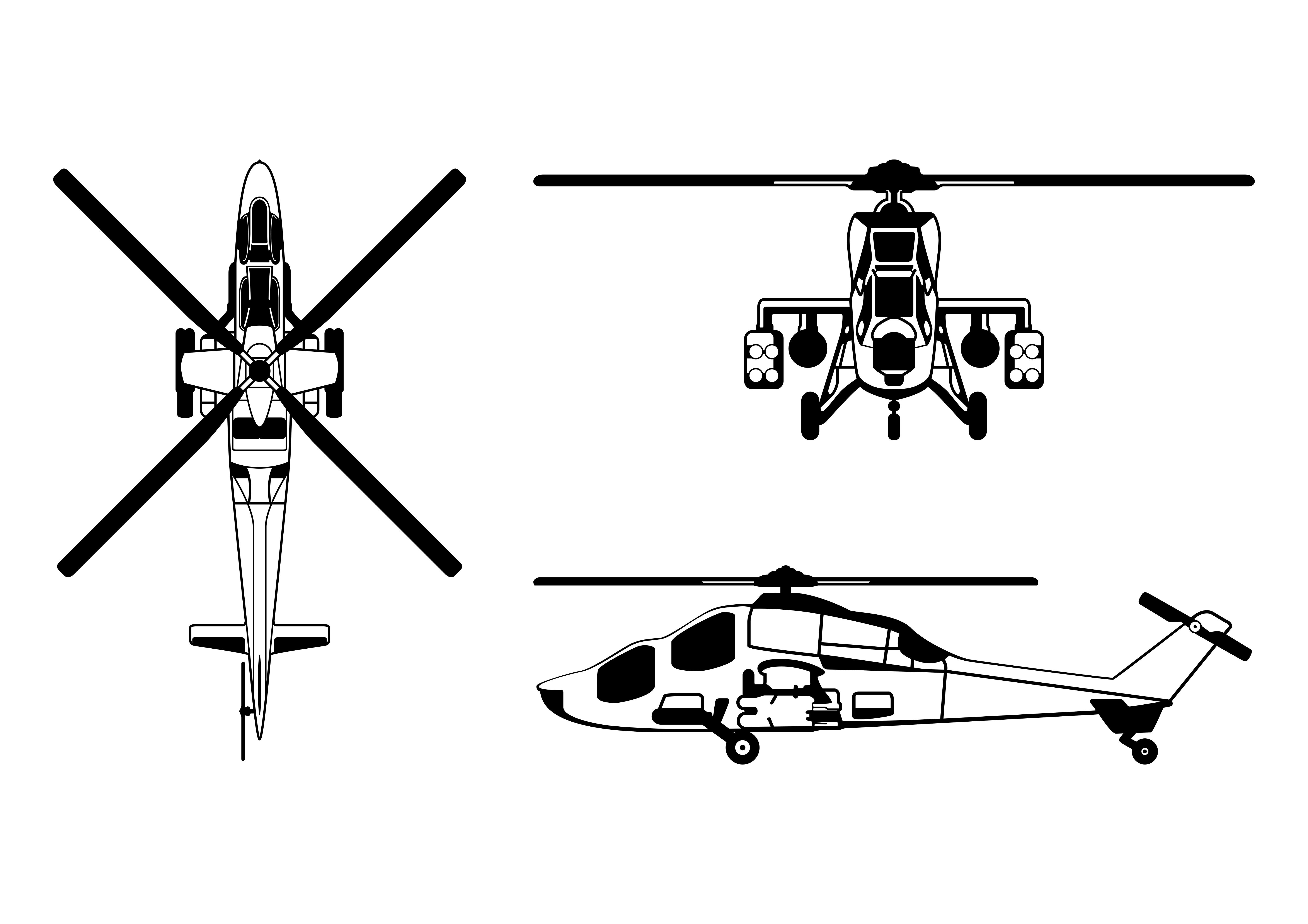 Ilustración de un helicóptero militar de combate..