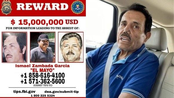 Cartel del FBI donde se ofrece una recompensa de 15 millones de dólares por el ya capturado “Mayo” Zambada. Fuente: FBI.