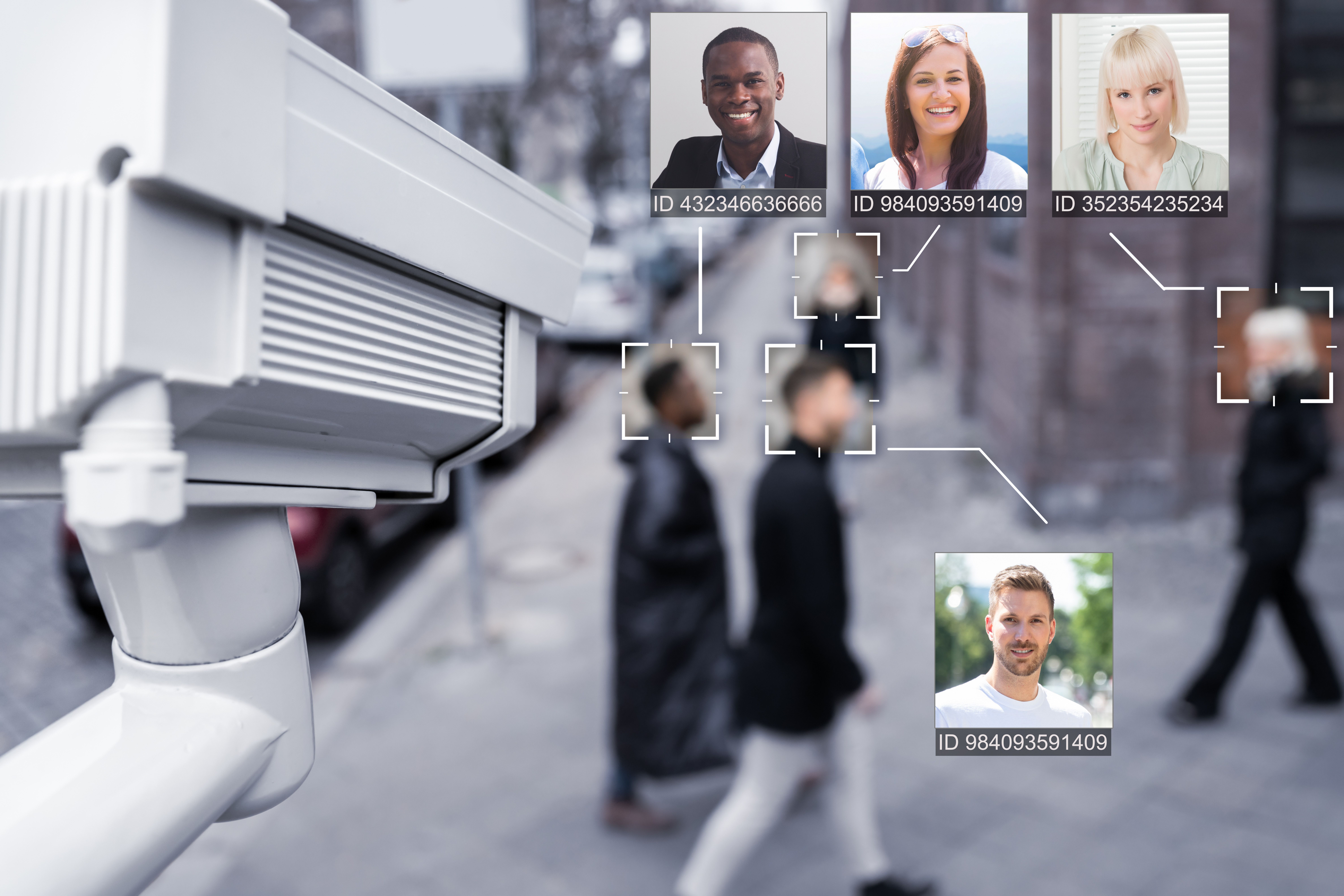 El reconocimiento facial se utiliza en videovigilancia.