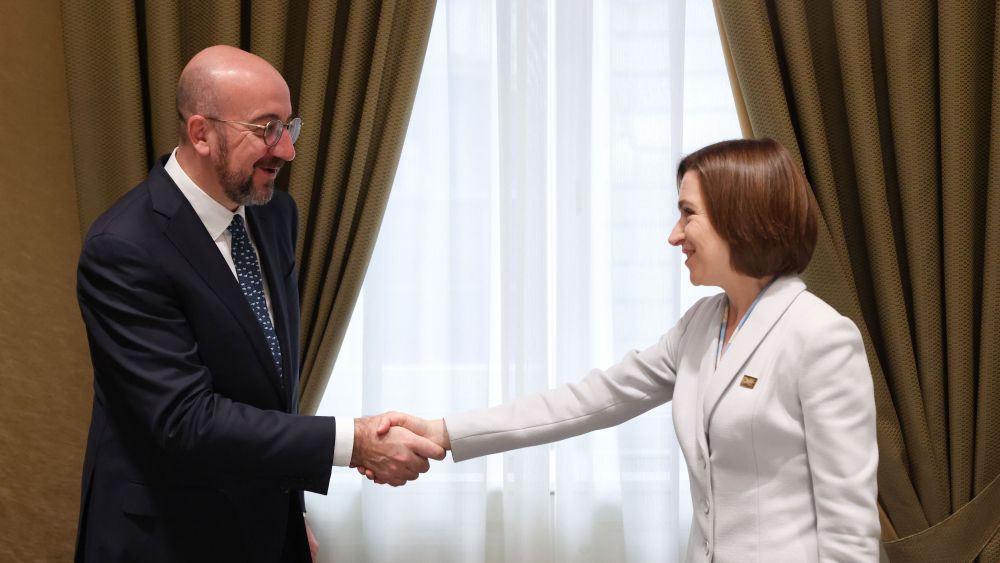 El presidente del Consejo Europeo, Charles Michel, y la presidenta de Moldavia, Maia Sandu. Foto: UE / DARIO PIGNATELLI. El presidente del Consejo Europeo, Charles Michel, y la presidenta de Moldavia, Maia Sandu. Foto: UE / DARIO PIGNATELLI.