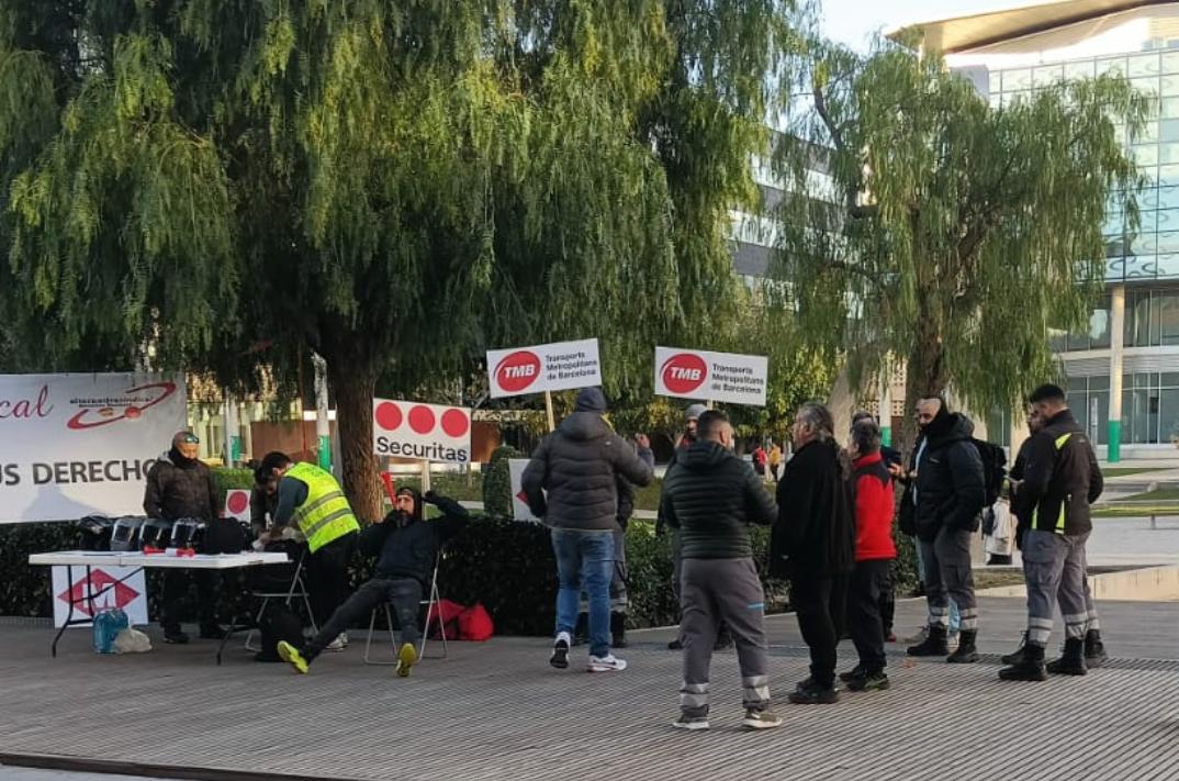 Imágenes de la manifestación de los empleados de Securitas. Imagen cedida por Alternativa Sindical.