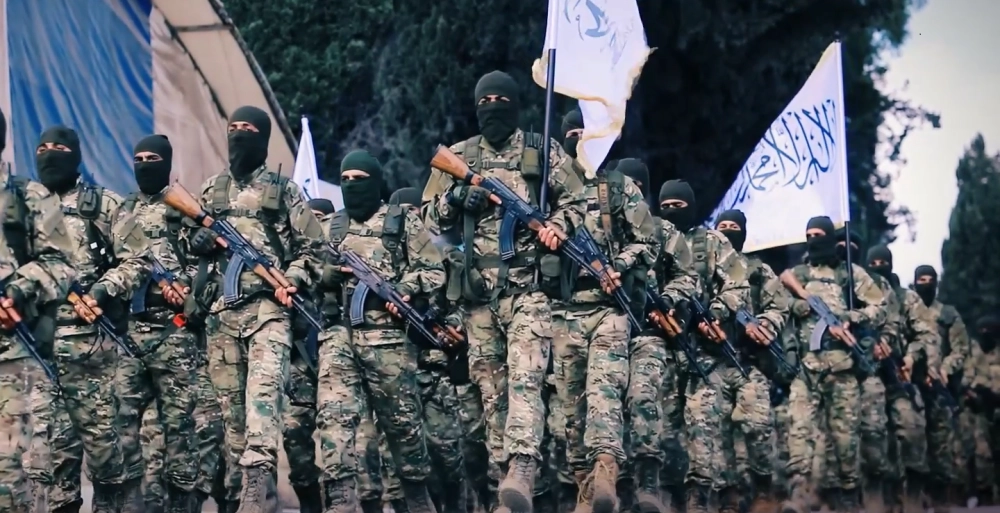 Soldados del grupo Hayat Tahrir al-Shamen 2022. Crédito: Amjad Media/Hayat Tahrir al-Shamen.