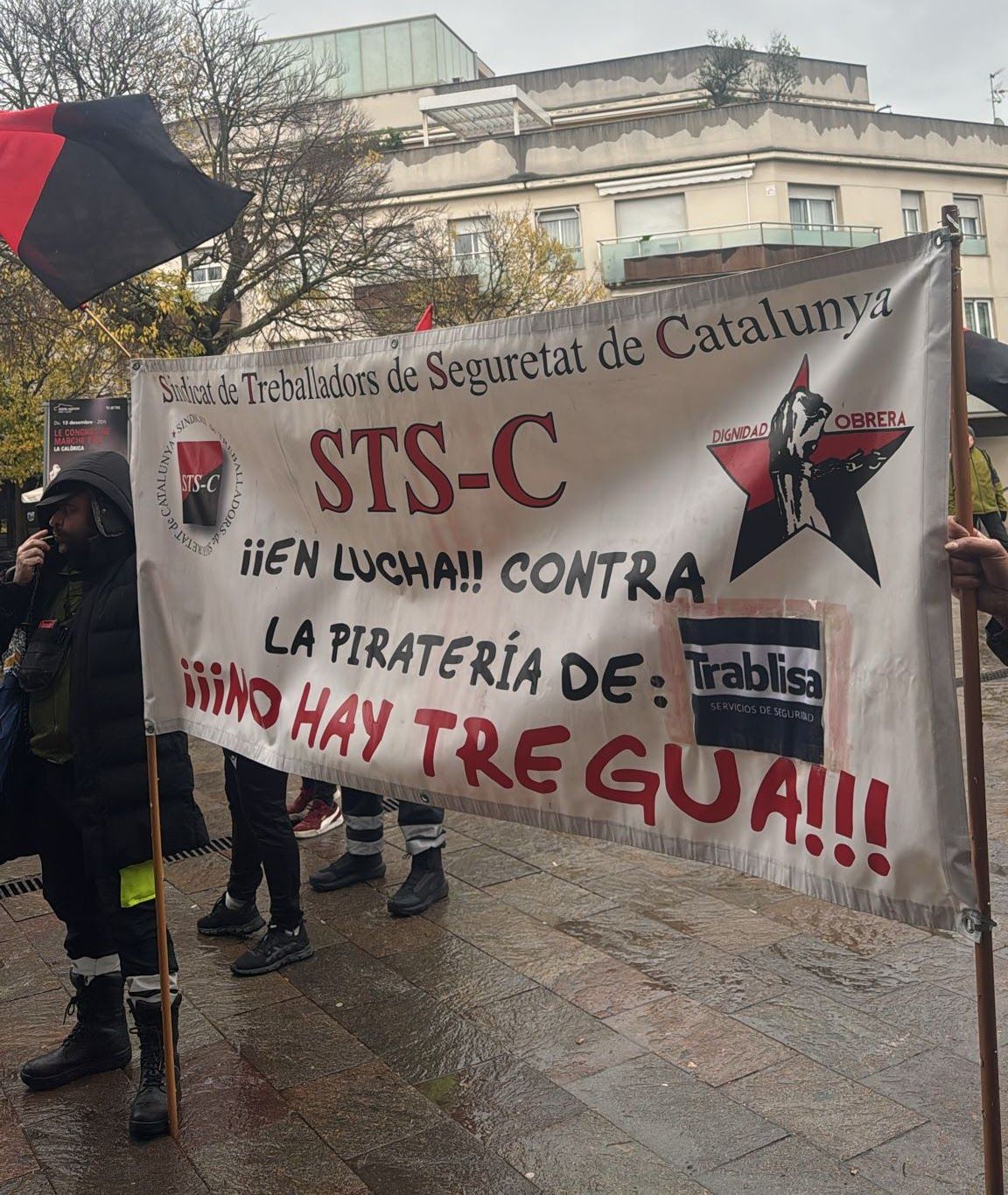 Concentración del Sindicato de Trabajadores de Seguridad de Cataluña (STS-C) el pasado miércoles.