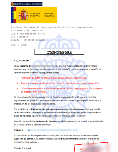 PDF adjunto en el correo de la campaña de phishing que suplanta la identidad de INCIBE | Fuente: INCIBEc PDF adjunto en el correo de la campaña de phishing que suplanta la identidad de INCIBE | Fuente: INCIBEc
