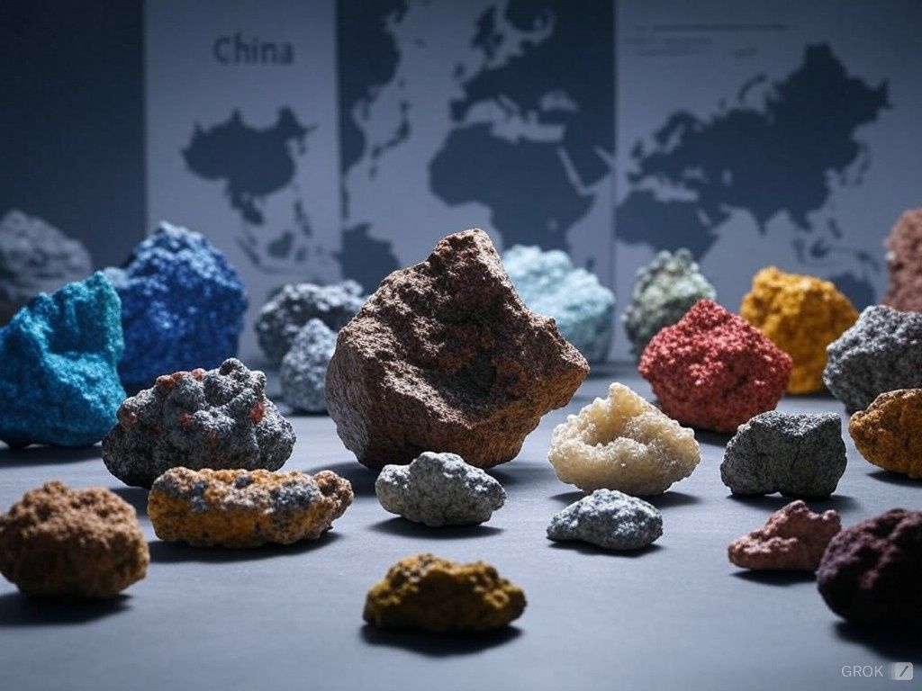 Imagen de minerales críticos creada por IA. Fuente: Grok.