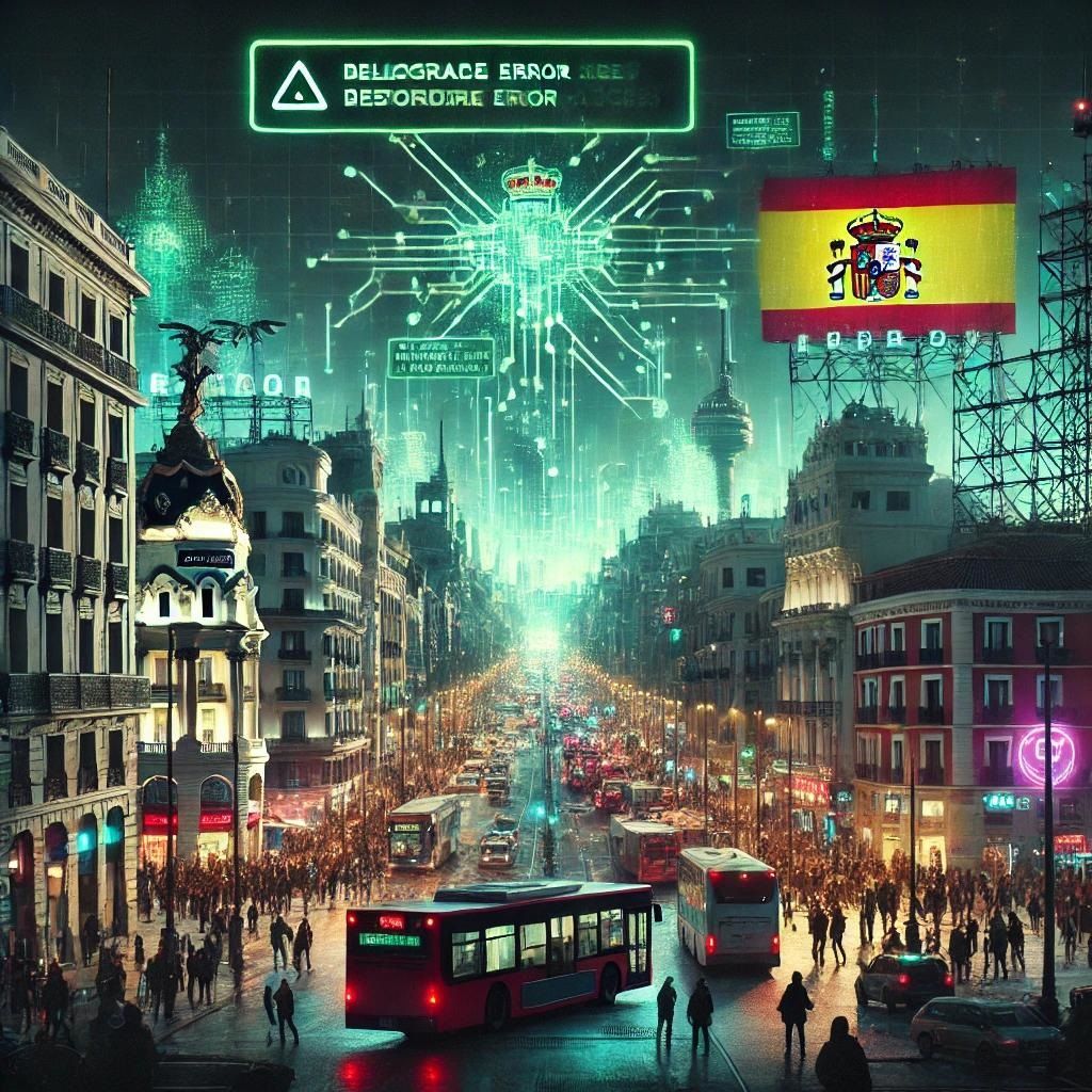 Apocalipsis cibernético así sería el resultado de un ataque a gran escala en España. Imagen creada por IA