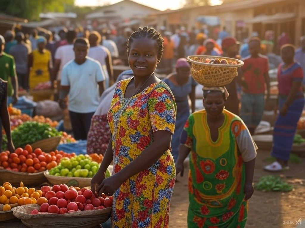 La esperanza de África ante su futuro, con claves como la inclusión financiera. Imagen creada por inteligencia artificial (Grok).