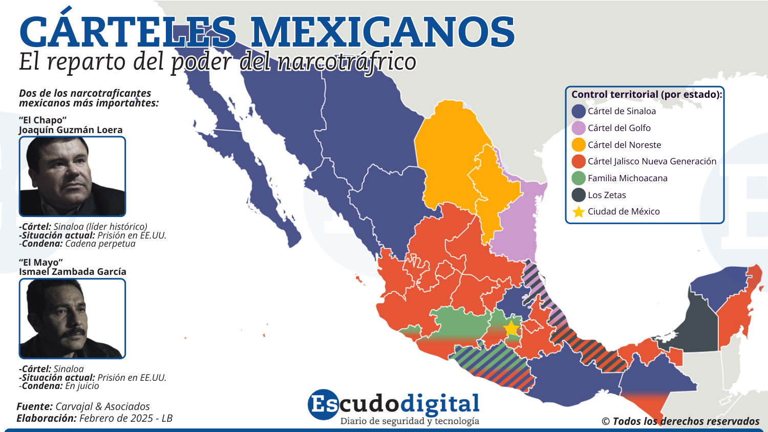 Así se reparten México los principales cárteles del narcotráfico.