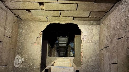 Imagen del acceso al narcotúnel. Imagen del acceso al narcotúnel.