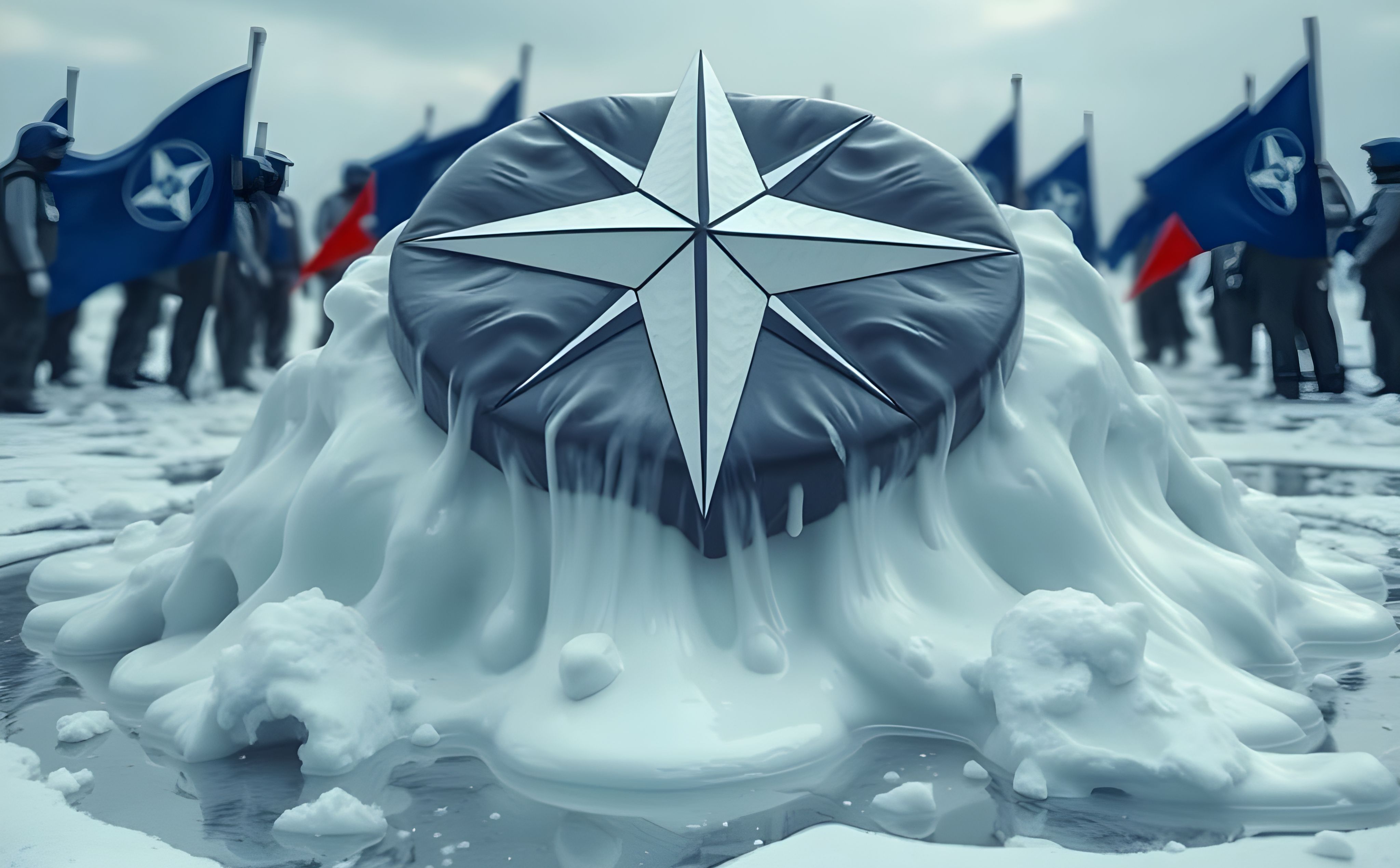 Imagen creada con IA que representa a la OTAN.