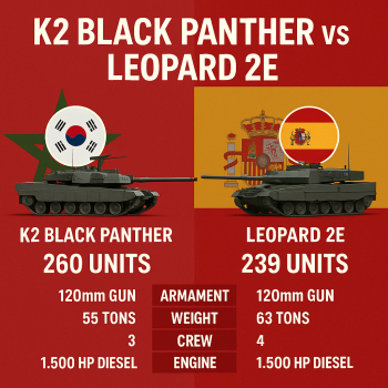 K2 Black Panter frente al Leopard 2E. K2 Black Panter frente al Leopard 2E.